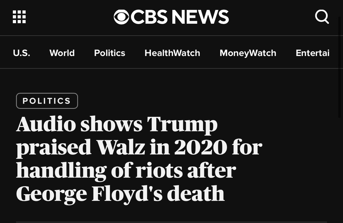 <a href="/realDonaldTrump/">Donald J. Trump</a> This you? 

“I know Governor Walz is on the phone, and we spoke, and I fully agree with the way he handled it the last couple of days."