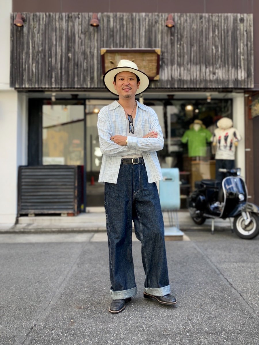 DryBones_Nagoya's tweet photo. White shirt outfit 👔🤍
・Nep Open Shirt(DS-2668)
・Braid Hat“YORK”(DCH-473A)
・Denim Painter Pants(DP-738B)
・Sunglass(DSE-504)
#kasuri #nep #rockabilly #painterpants #denim #カスリ #ネップ #ペインターパンツ #デニム #サングラス #ストローハット #ヴィンテージ #アメカジ https://t.co/vySDnhKPtY