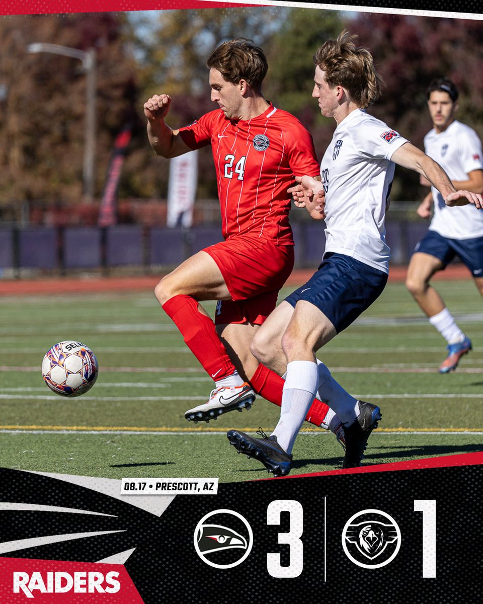 A win at Embry-Riddle makes No. 25 <a href="/SOUMensSoccer/">SOU Raiders Men’s Soccer</a> 2-0 on its season-opening trip!

🔴 6' Evan Norconk (Barker, Nakayama)
🔴 23' Mustafa Daggig (Fasoli)
🔴 26 Mustafa Daggig (PK)