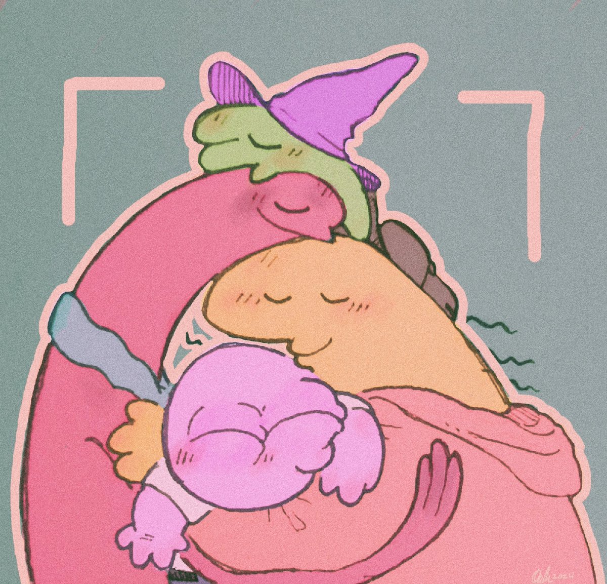 Oskidoodle1's tweet image. And thus begins me posting some of my previous art daily till I catch up. 
Here, have some cuddly critters! :) #smilingfriends