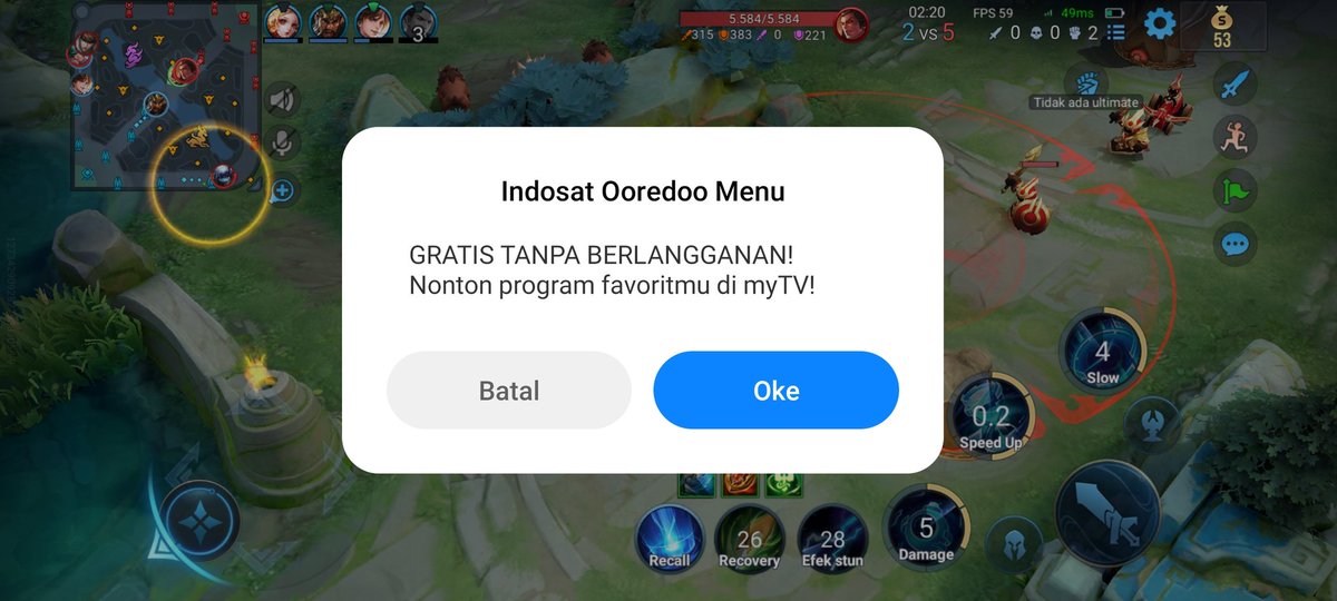 ariezsam's tweet photo. @indosat Provider guoblok, lagi match diganggu popup begini, koneksi jadi kacau ping amburadul. https://t.co/S69axZpUKW