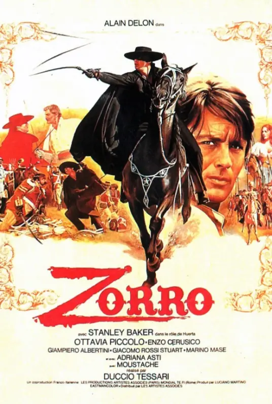 GBLee's tweet photo. Alain Delon has died. the French actor who played 佐罗 Zorro in the 1976 film became famous in China when it was released there in the 1980s. https://t.co/zm6Kox9ko1