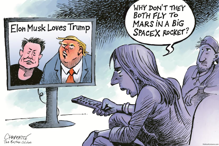 PatriziaTenda's tweet photo. Elon Musk ama Trump
"Perchè tutti e due non volano su Marte in un grande razzo Spacex?"
#MuskOnMars
#scritturebrevi https://t.co/4SlyYZZLqT