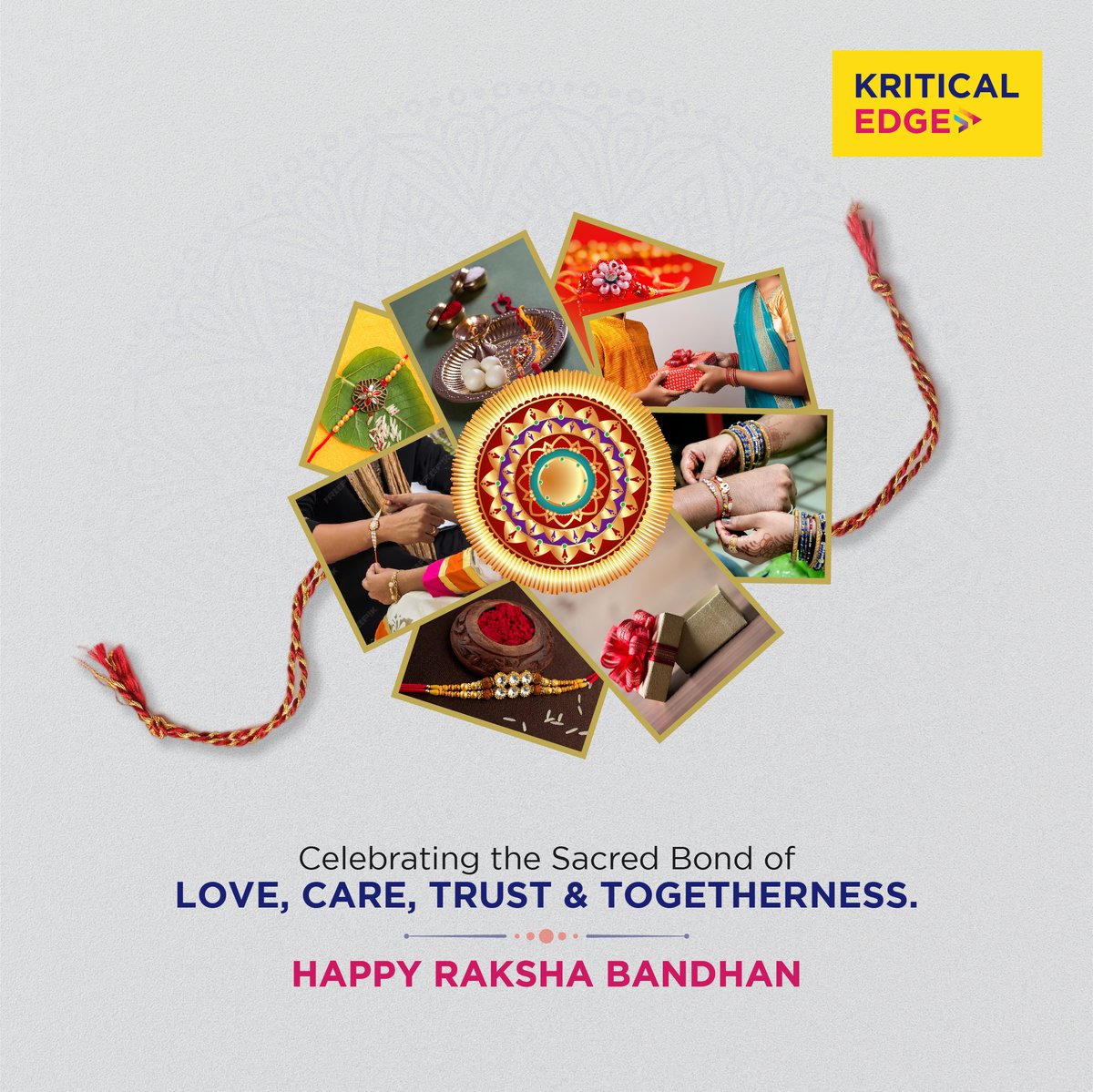 Happy #RakshaBandhan  from all of us at Kritical Edge!
Today, we celebrate the special bond between siblings, one that signifies love, care, protection, trust and togetherness. Wishing you and your loved ones a day filled with special moments and cherished memories.  #SiblingBond