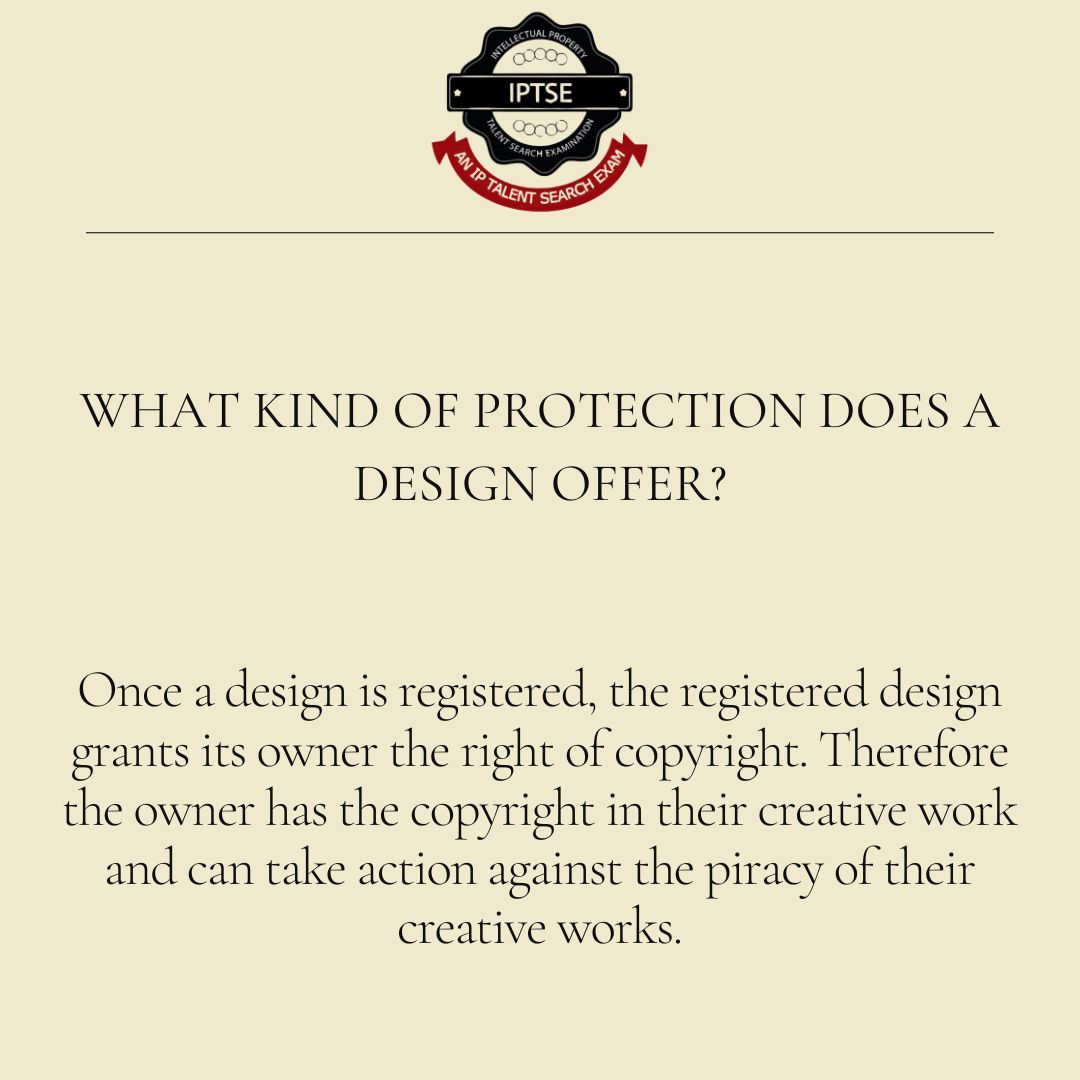 IPTSE_'s tweet image. Registering your design grants you copyright, giving you the power to take action against piracy. Protect what’s yours! 🛡️ #DesignProtection #IPR #Copyright #IPTSE