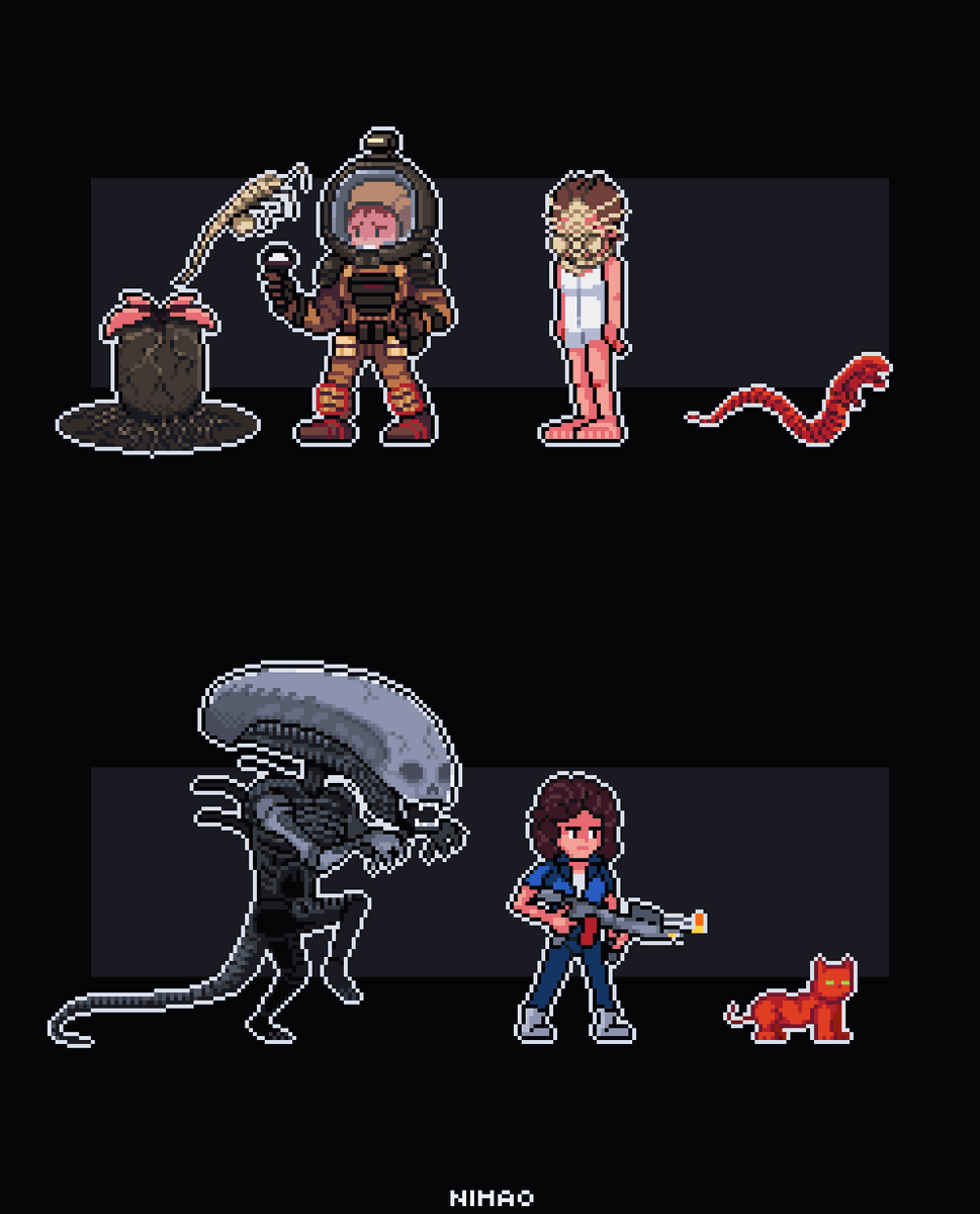 Alien 1979.
#pixelart #AlienRomulus #ドット絵