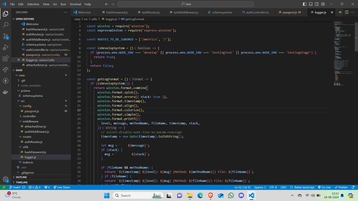 abhi_g003's tweet image. 🚀 Exciting update from our anonymous MVP! 
 ✅ Designed Prisma schema 
🛠️ Created a Node.js/Express server 
🔐Added Google login with Passport.js
📊Implemented Winston for logging Design
#TechUpdate #NodeJS #Express #Prisma #PassportJS #Winston #BackendDevelopment #buildinpublic