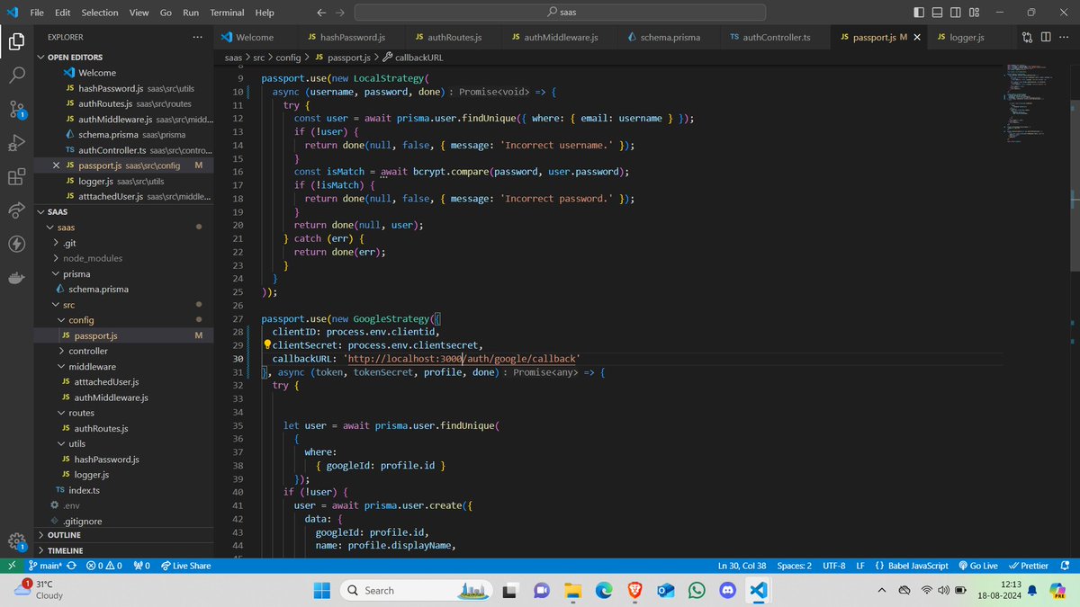 abhi_g003's tweet image. 🚀 Exciting update from our anonymous MVP! 
 ✅ Designed Prisma schema 
🛠️ Created a Node.js/Express server 
🔐Added Google login with Passport.js
📊Implemented Winston for logging Design
#TechUpdate #NodeJS #Express #Prisma #PassportJS #Winston #BackendDevelopment #buildinpublic