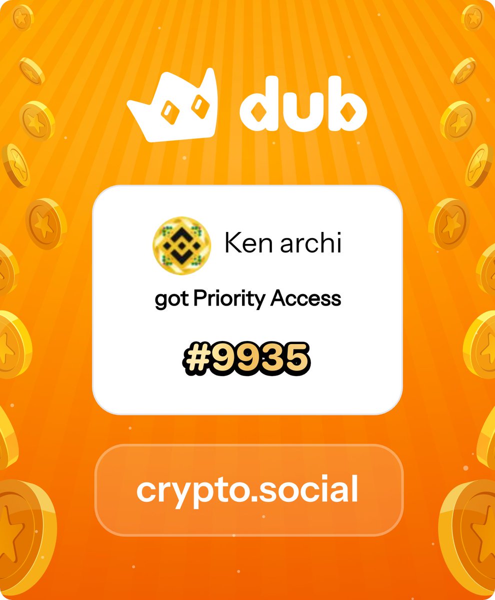 ken_archibong's tweet photo. I just got Priority Access to Dub! Let’s make memecoins PvE again. Get in early™. https://t.co/Yab8IOjcfb https://t.co/C3Ww3yDxf6
