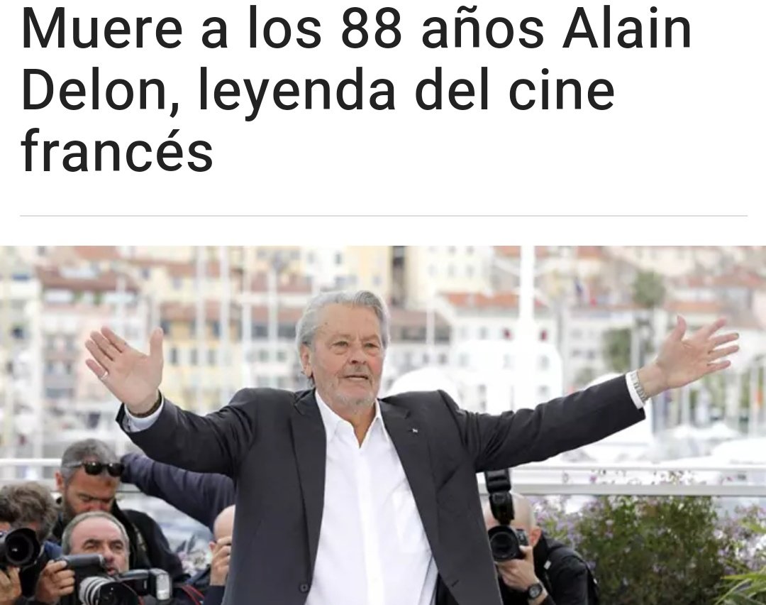 🔴Muere Alain Delon, 88 años.

“Voy a dejar este mundo sin sentirme triste. La vida ya no me atrae. He visto y experimentado todo. Odio la era actual, estoy harto de ella! Veo todo el tiempo criaturas realmente detestables. Todo es falso, todo es reemplazado. Todos se ríen del