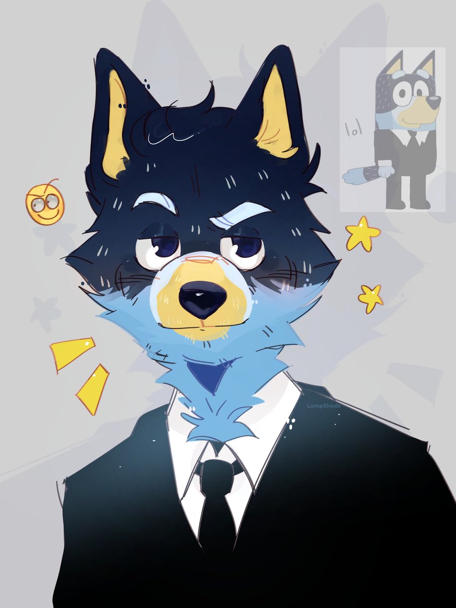 Abazhurik's tweet image. Quick sketch with Bandit. Someone wanted to see him in a suit🤔
#BanditHeeler #Bandit #Bluey #blueytwt #blueyfanart