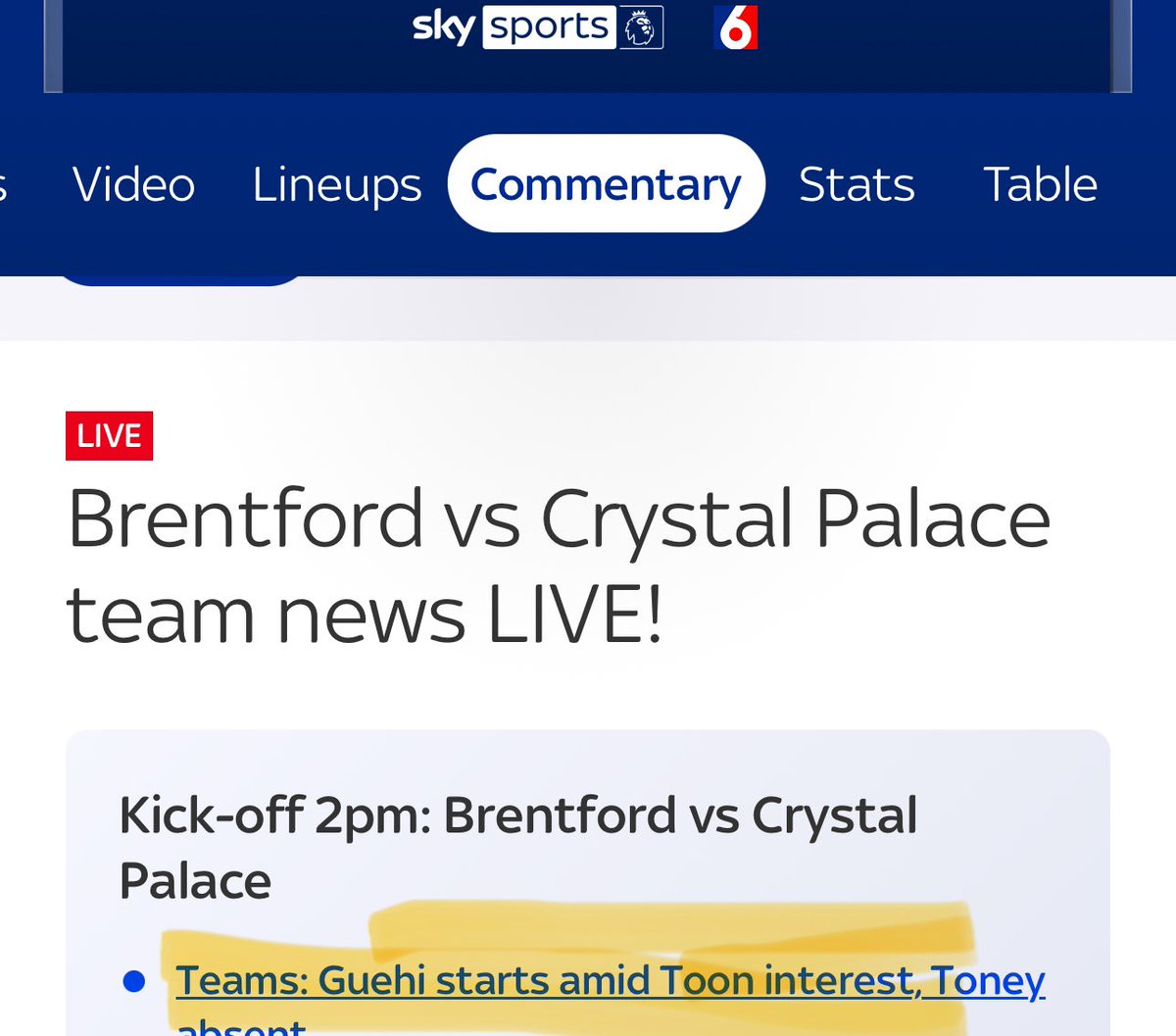 Sky sports not really reading the room here…. Implying Guéhi agitating for a move and he should be lucky he’s not been dropped.