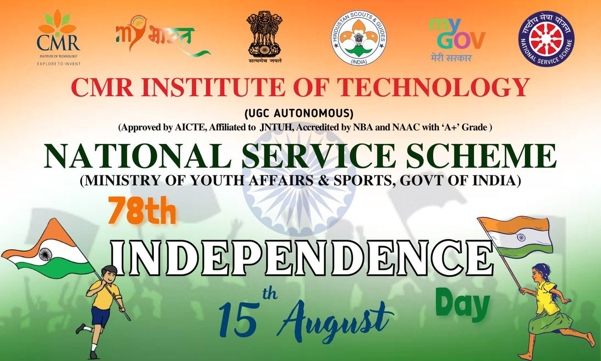 CMRIT_NSS's tweet photo. CMRIT NSS UNIT  Independence Day Celebrations🇮🇳 https://t.co/4RUlkPbFeK
