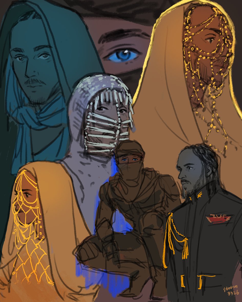 recent commission work! lewis in various Dune costumes 🧐