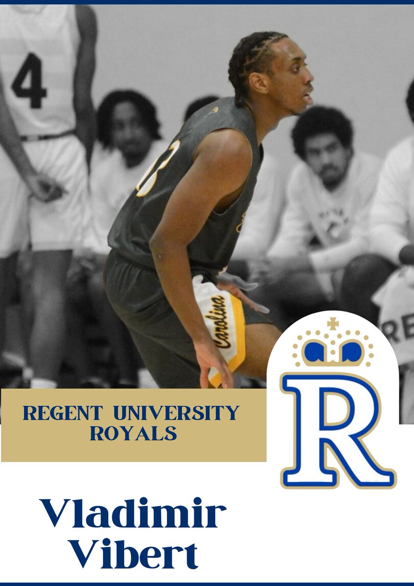 RegentMensBkb's tweet photo. Royals Basketball is excited to introduce 6'3" Junior Guard, Vladimir Vibert. Vlad is from West Palm, FL and comes to us after playing two seasons at Carolina University. His leadership and toughness will help propel our program forward on and off the court. https://t.co/1t5NudSm9a