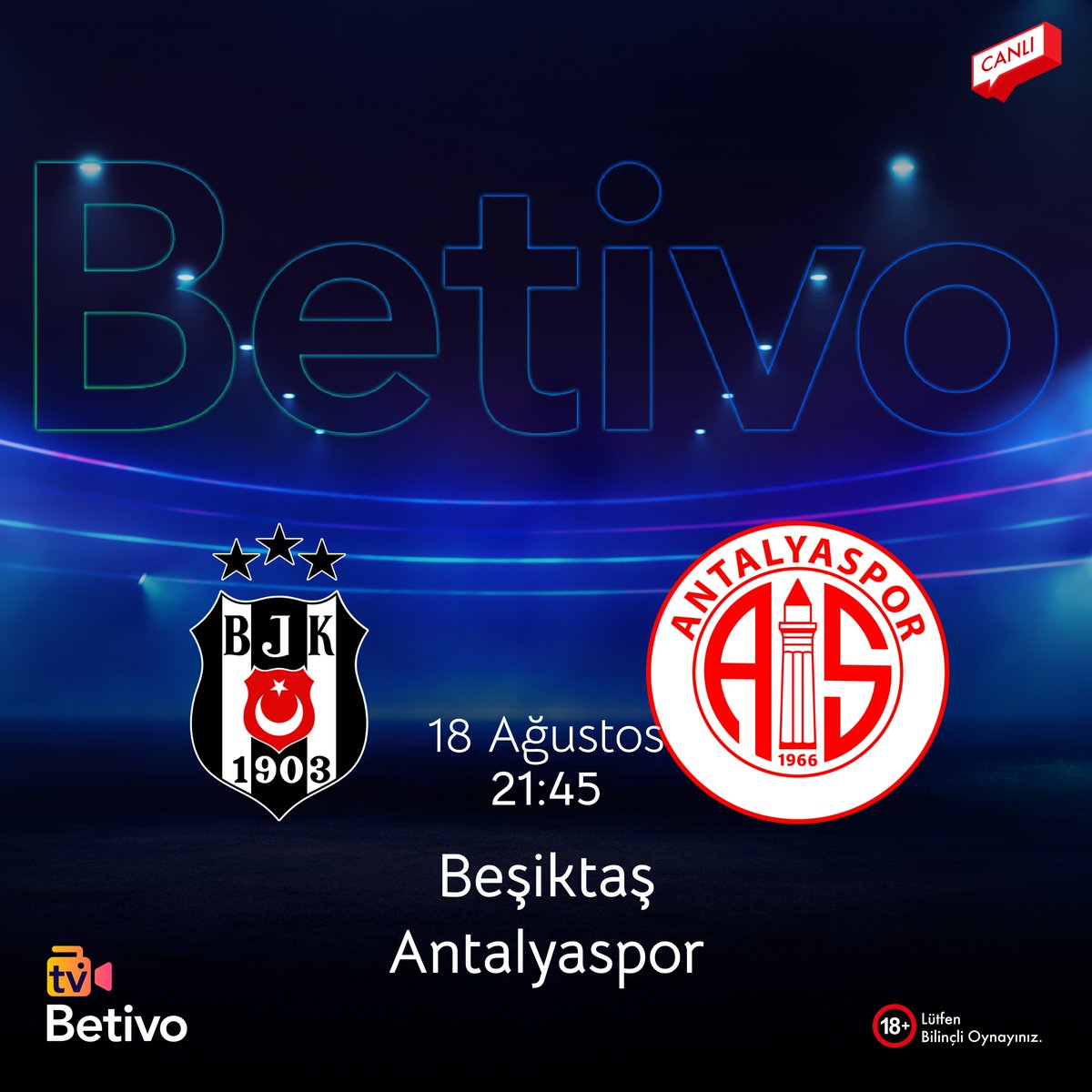 Betivo1's tweet photo. Süper Lig'de günün maçı bugün Betivo'da! Hemen Beşiktaş - Antalyaspor karşılaşmasına bahislerini al, muhteşem oranları sakın kaçırma!

📲 https://t.co/qHNRxTFrvg
📺  https://t.co/VE1sUFbNrT

 #BJKvANT #süperlig #Betivo #BetivoTV https://t.co/0BgkGrIn7n