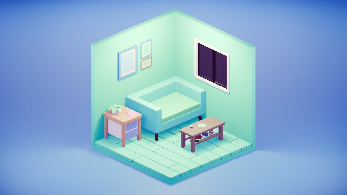 こんにちは
今日から趣味で3Dモデリングを始めました。今回blenderというソフトを使って3D Bibiさんの動画を参考にミニチュアの部屋を作りました。私みたいに初めての方でも気軽に始めやすくなってるので皆さんも是非やってみてください！
youtube.com/@3dbibi?si=jDq…
＃blender  ＃3Dモデリング
