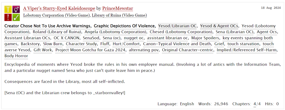 Anthology of Sena (OC) x Yesod slow-burn moments I wrote for @_starbornvalley 's <a href="/PJMaction/">PJM Gotcha For Gaza🍉</a> prompt! It turned out insanely long, and insanely fun...
The nugget OCs are the true stars... ehe 💞 Thanks again!
archiveofourown.org/works/58270639…