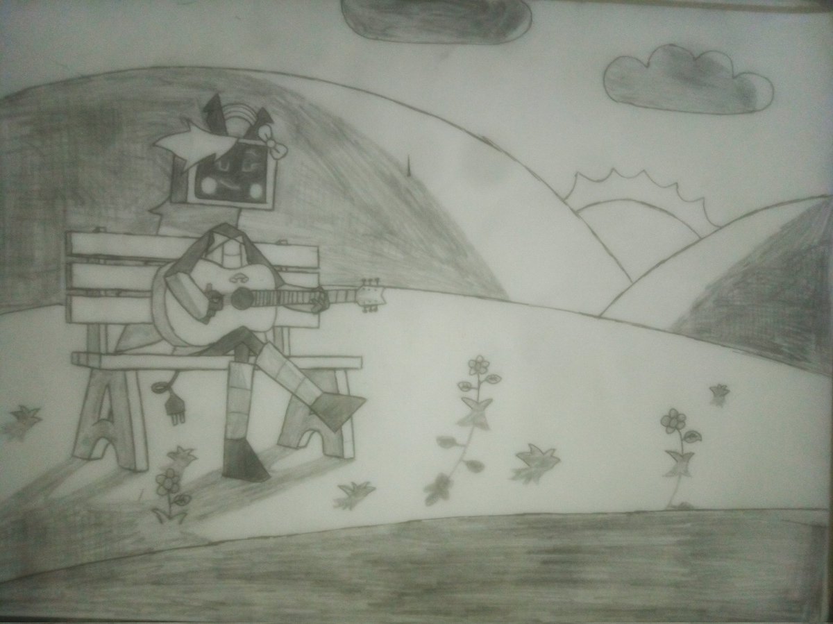TealCreator25's tweet image. Ruby playing a guitar during sunset.😍😍

#fundamentalpapereducation 
#fundamentalpapereducationfanart 
#RubyFPE