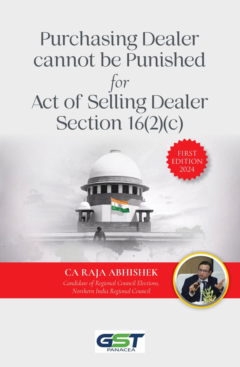 Purchasing Dealer cannot be punished for act of Selling Dealer U/s 16(2)(c) of GST Laws

Steps to download the Handbook
1) Follow me or else DM will not work
2) Tag any of your friend whom you feel should also follow me
3) Check your DM &amp; download
4) Bonus: Join Litigation Group