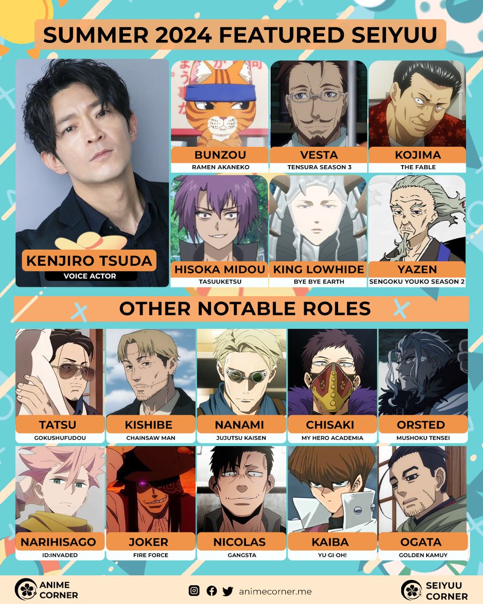 ☀️ Daily Summer 2024 Featured Seiyuu: Kenjiro Tsuda