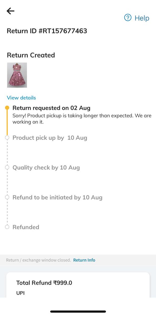 RGoyal3007's tweet photo. @Ajiolife__  @AJIOLife @AjioCares 
Return request initiated on 2nd aug, now how long do you want me to keep this product and wait for my refund ...
Order id : FN3317503375
RETURN : RT157677463 https://t.co/sK9cqbo9mL