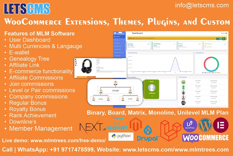 letscms's tweet photo. WooCommerce MLM Software Plugins | Customizable Multi-Level Marketing E-commerce Solutions
https://t.co/yUOvOcejc1 #Binary  #WooCommerceMLM #MLMPlugins #NetworkMarketing #EcommerceSolutions #MLMScript #BinaryMLMPlan #PHPMLMScript #WooCommerceIntegration #UniMatrixMLM #woocommerce https://t.co/p80ErmJl65