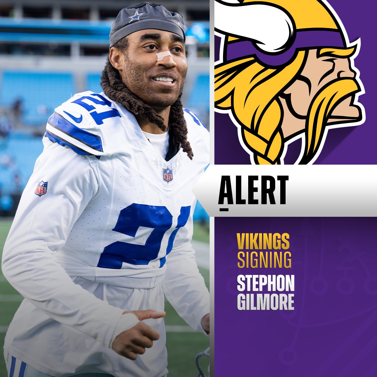 Vikings signing CB Stephon Gilmore to 1-year, $10M deal. (via <a href="/RapSheet/">Ian Rapoport</a>)