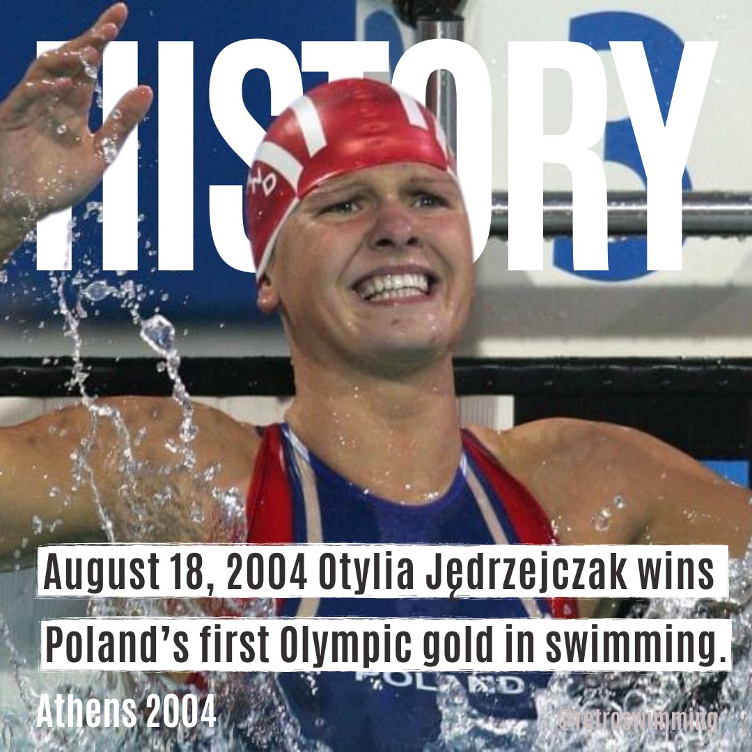 RetroSwimming's tweet photo. 2️⃣0️⃣ years ago 🗓️ August 18, 2004 - 🎉 Otylia Jędrzejczak wins the 🥇 medal in the 200-meter butterfly at the Athens Olympics!!! She becomes the first Polish Olympic gold medalist in swimming.

#plywanie #swimming #basen #pływanie https://t.co/N72Bbogl93