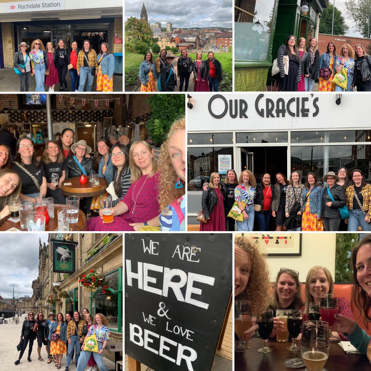 FCSlattery's tweet photo. Top notch Manchester @craftybeergirls Summer Pubcrawl in Rochdale. Some blooming excellent venues so big thanks to our hosts:
@TapVicMCR
@FlyerRochdale
Our Gracie’s
@BaumRochdale
D’Ale House
@pelicannq
A bunch of lasses who come together through a love of beer.
#NotAHenDo https://t.co/GmKgE9g7e1