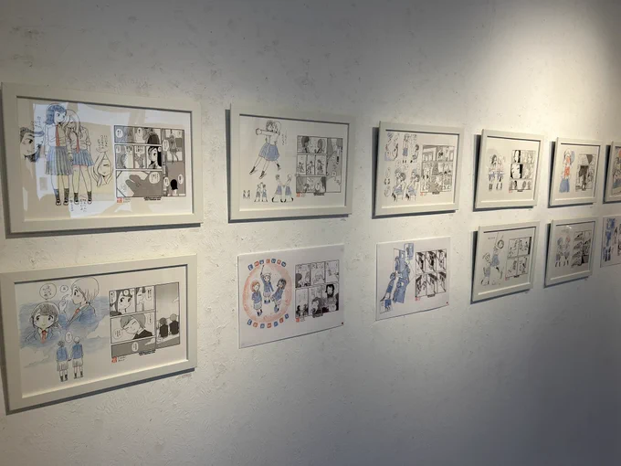 青木俊直先生の個展「aoki64」に 64歳に合わせて64枚の1頁マンガとそしてその脇にイラスト?という組み合わせの展示 マンガは本を買えば読めるがその脇は会場でしか見られないという展示会ならではのライヴ感 青木先生らしさ溢れる楽しい展示でした