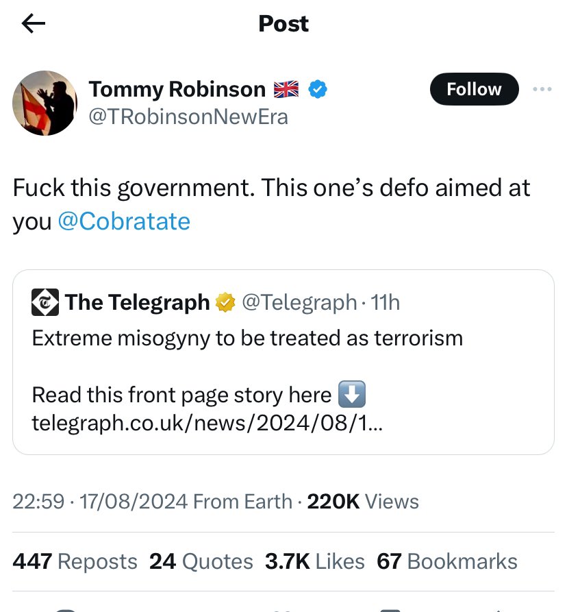 Last week weren’t the far right boasting about how much they cared about violence against women &amp; girls?