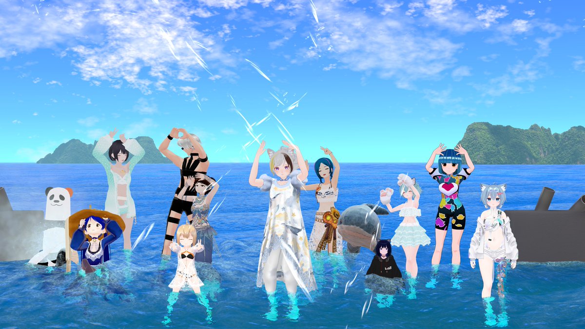 erimgarak's tweet image. #猫日和きゃりこ さんの　夏歌枠 #VRCHAT 現地　
#きゃりこらいぶ