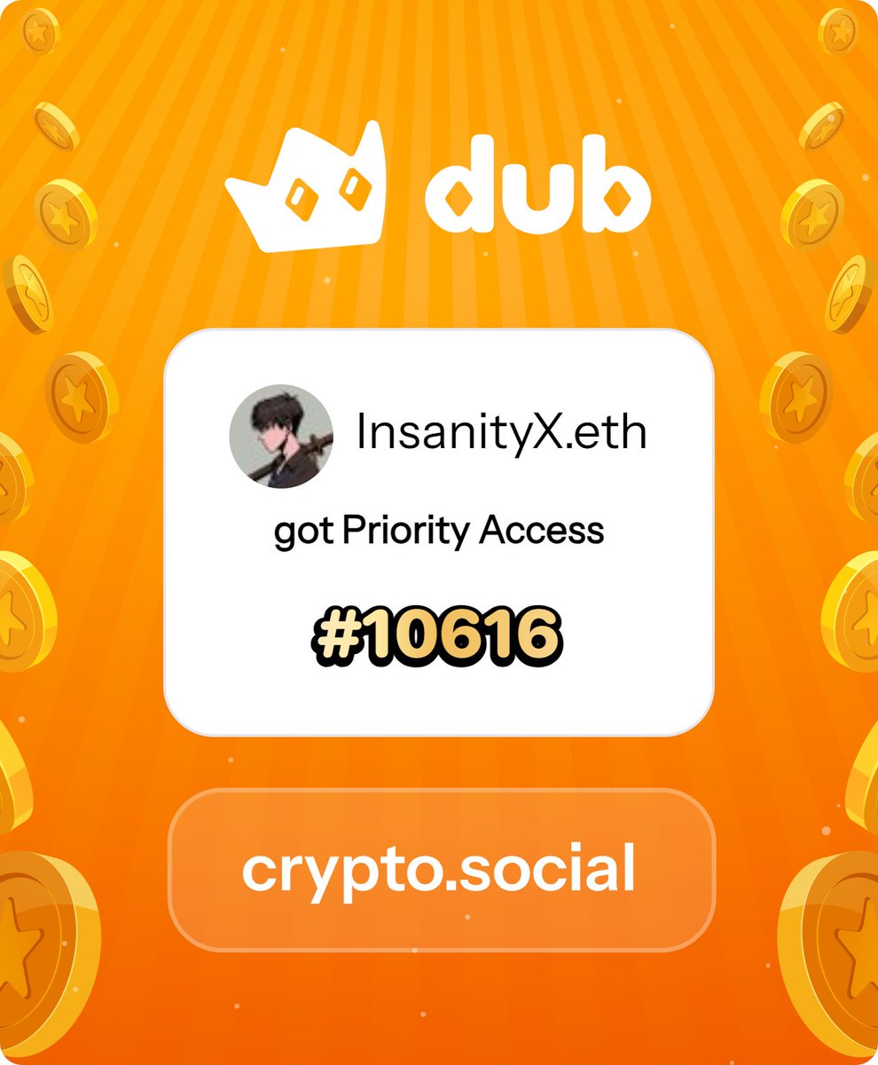 I just got Priority Access to Dub! Let’s make memecoins PvE again. Get in early™. dub.social
