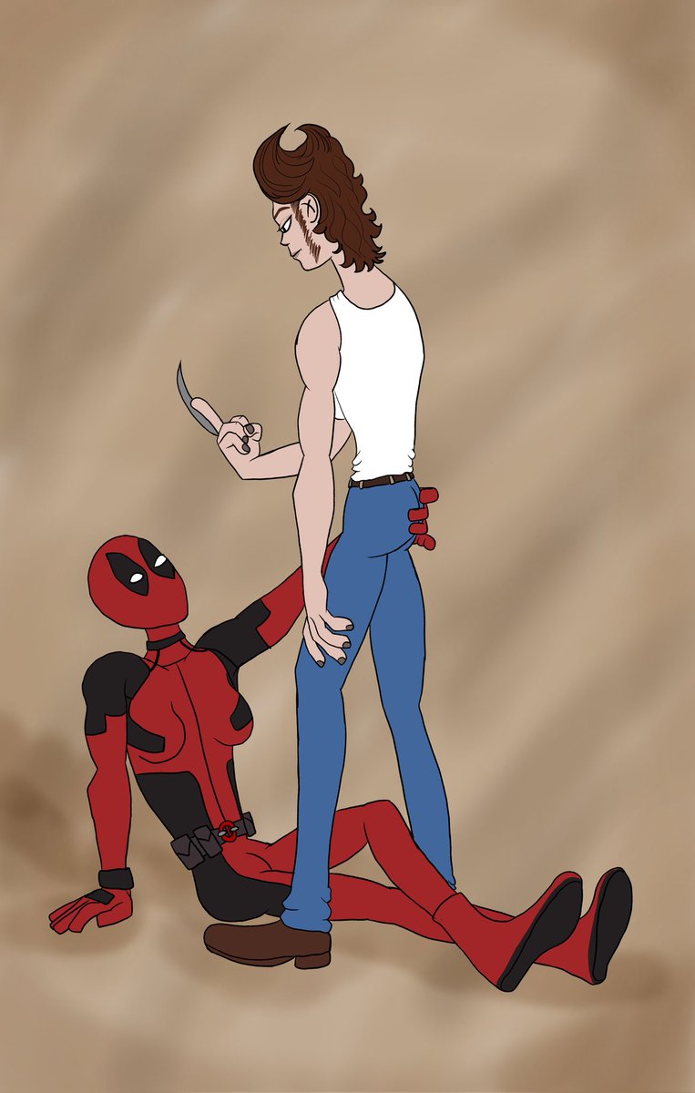 puppypawoffart's tweet photo. decided to draw something other than furries and porn because the Deadpool &amp; Wolverine brainrot is strong. So have lesbian Poolverine-
#poolverine #deadpool #fanart #marvel #wolverine #lesbian #butch #butchwolverine #genderbend https://t.co/NCtyYGeG0e