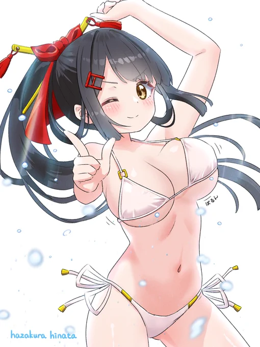 白ビキニこよみちゃん#イラスト 