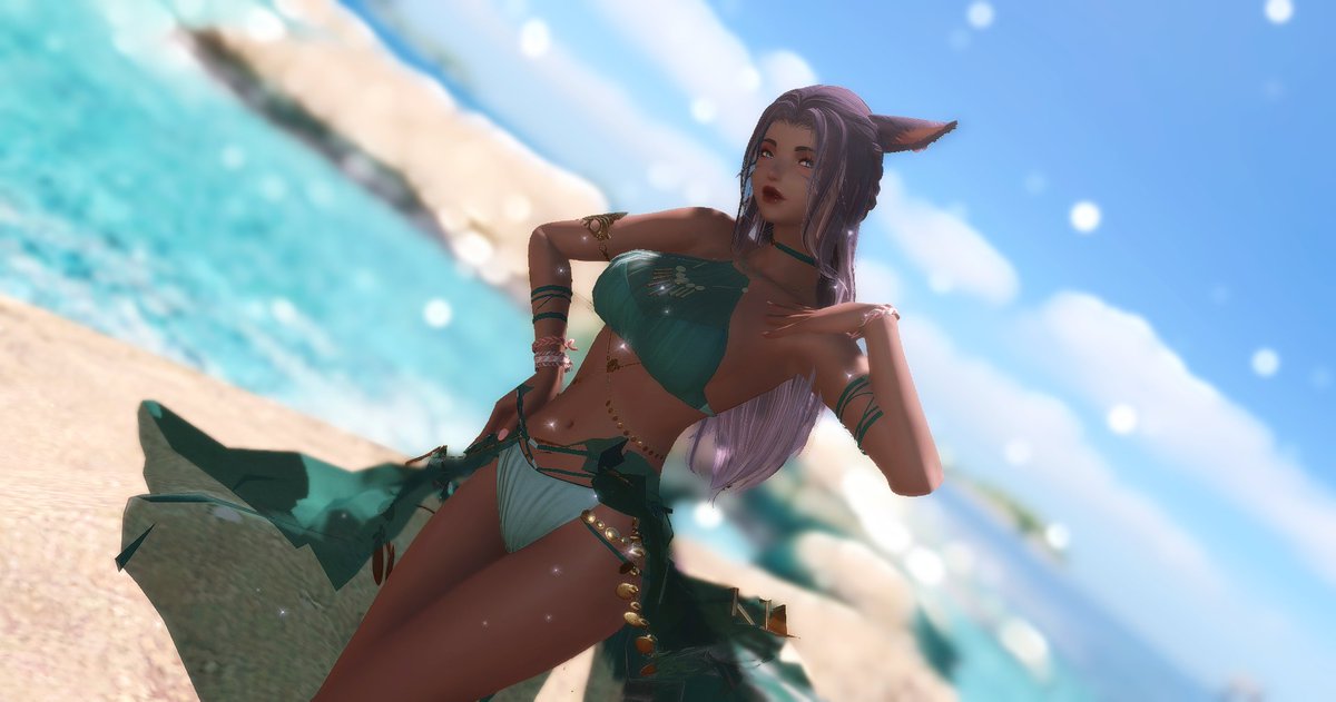 Turali beach day! Everyone's gotta take a break every once in a while. Would you join her? u w u

#EorzeaPhotos #GPOSERS #miqote