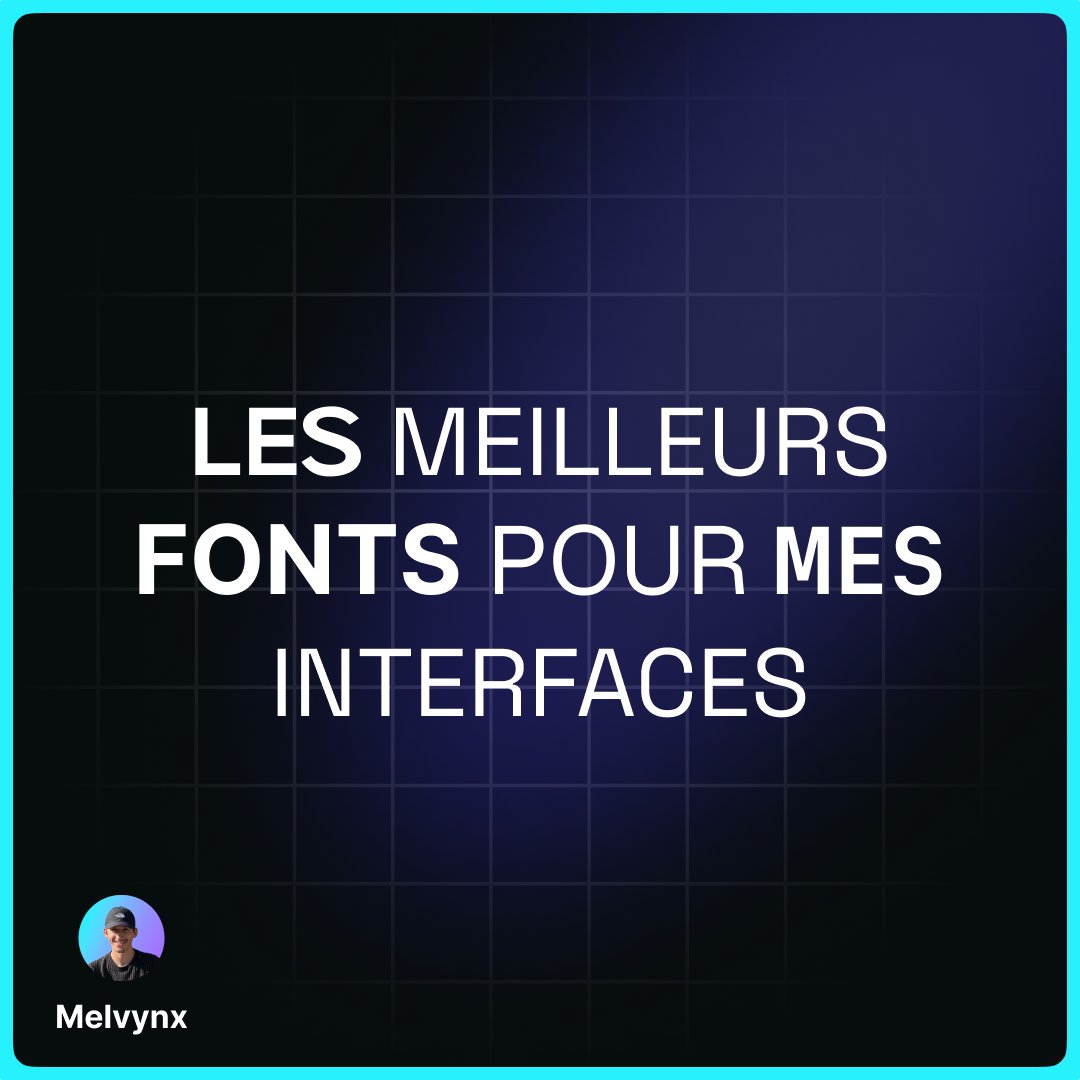 J'ai galéré pendant des années à trouver de belles polices cohérentes pour mes interfaces...

Et j'ai enfin trouvé les 3 polices que j'utilise pour les titres, le contenu et le code 👇