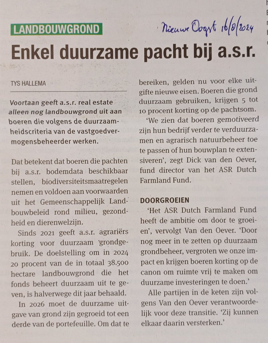 PHMulder1's tweet photo. Veel laagdrempelige maatregelen voor #bodemleven- en #akkernatuurherstel kosten weinig en kan ASR zonder meer 'eisen'.
#Extensiveren met #rustgewassen (granen, vlinderbloemigen) zet echt zoden aan de dijk, maar kost boer €286/ha.
Dat is ws. veel meer dan 10% vd pachtprijs.
@asr https://t.co/q4TGbCT6IR