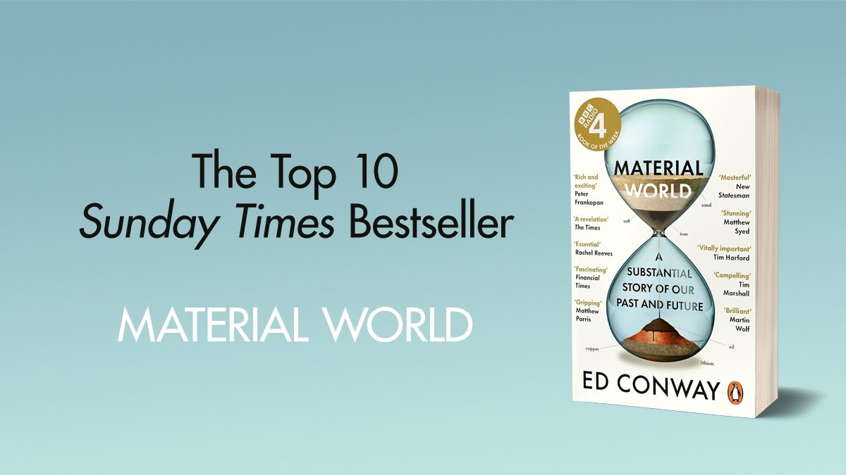 🙌 Chuffed to pieces that the paperback edition of Material World has made it onto the Sunday Times bestseller list.
Thank you to everyone who has bought a copy. I hope you enjoy it! thetimes.com/culture/books/…