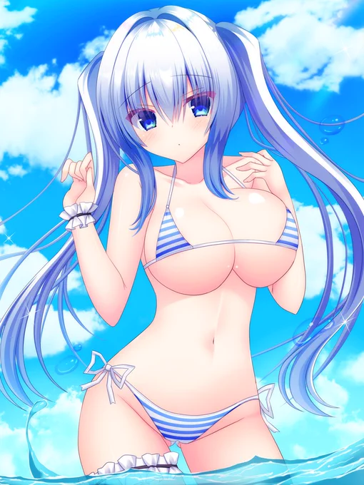 「ちょっと小さすぎたかも……」水着の女の子#オリジナル 