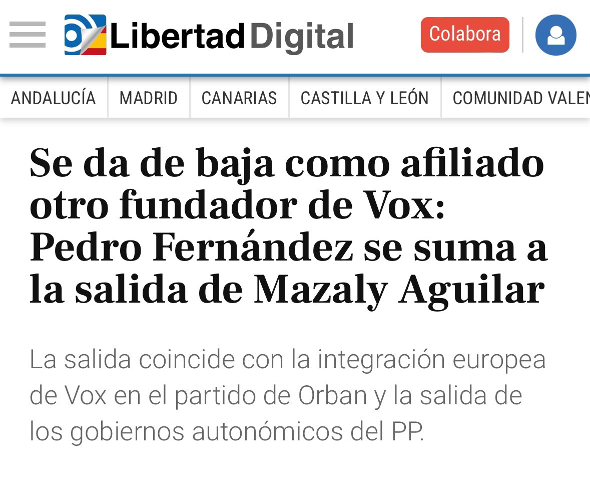 Génova Digital publica en agosto como noticia una baja de febrero, la reinterpreta políticamente en beneficio del PP, obviamente sin confirmar nada ni con el interesado ni con VOX. 

Vivimos en un estado de terrorismo desinformativo y hay que decirlo todos los días