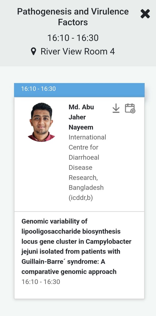 My work has been accepted for an oral presentation at the Campylobacter, Helicobacter, and Related Organisms (CHRO) Conference 2024.

Schedule Link: ko.fm/70s
Conference Link: chro2024.com