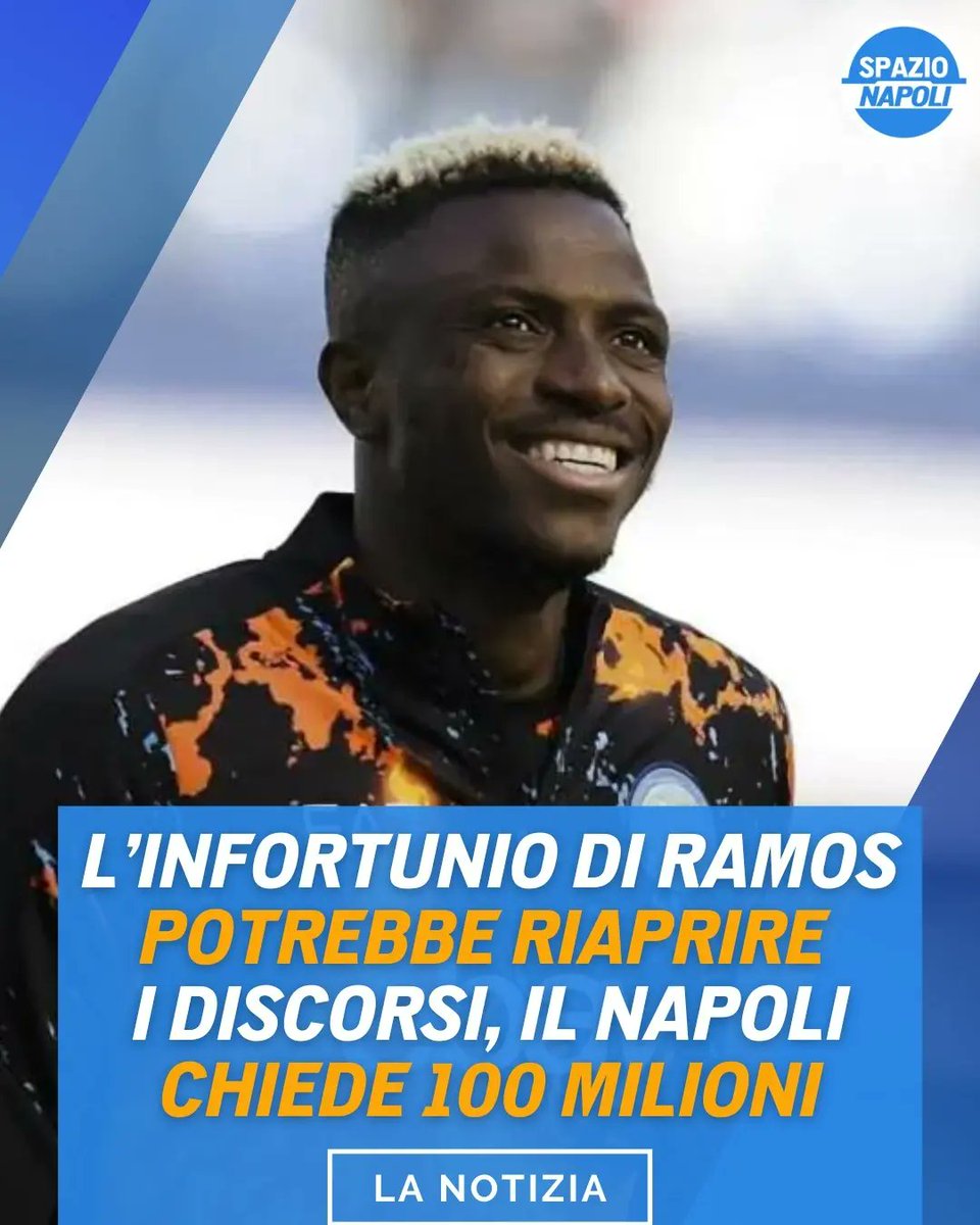 Spazio_Napoli's tweet image. Il grave infortunio rimediato da #GoncaloRamos potrebbe far riallacciare i discorsi tra #Napoli e #PSG per il trasferimento di Victor #Osimhen 👀

I parigini sono alla ricerca di un attaccante ed il nigeriano non avrebbe ancora trovato un accordo con il #Chelsea 🤔