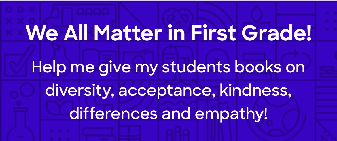 Only $83 needed! Help me give my students books on diversity, acceptance, kindness, differences and empathy! secure.donorschoose.org/project/we-all…