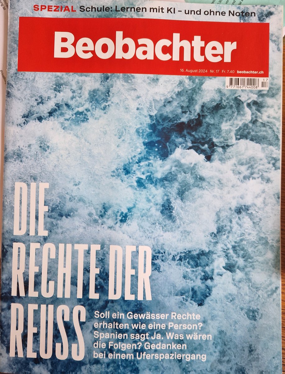 Die Zeit ist gekommen, dass auch nicht-menschliche Wesen Grundrechte und eine Rechtspersönlichkeit erhalten. Zum Beispiel die Reuss.