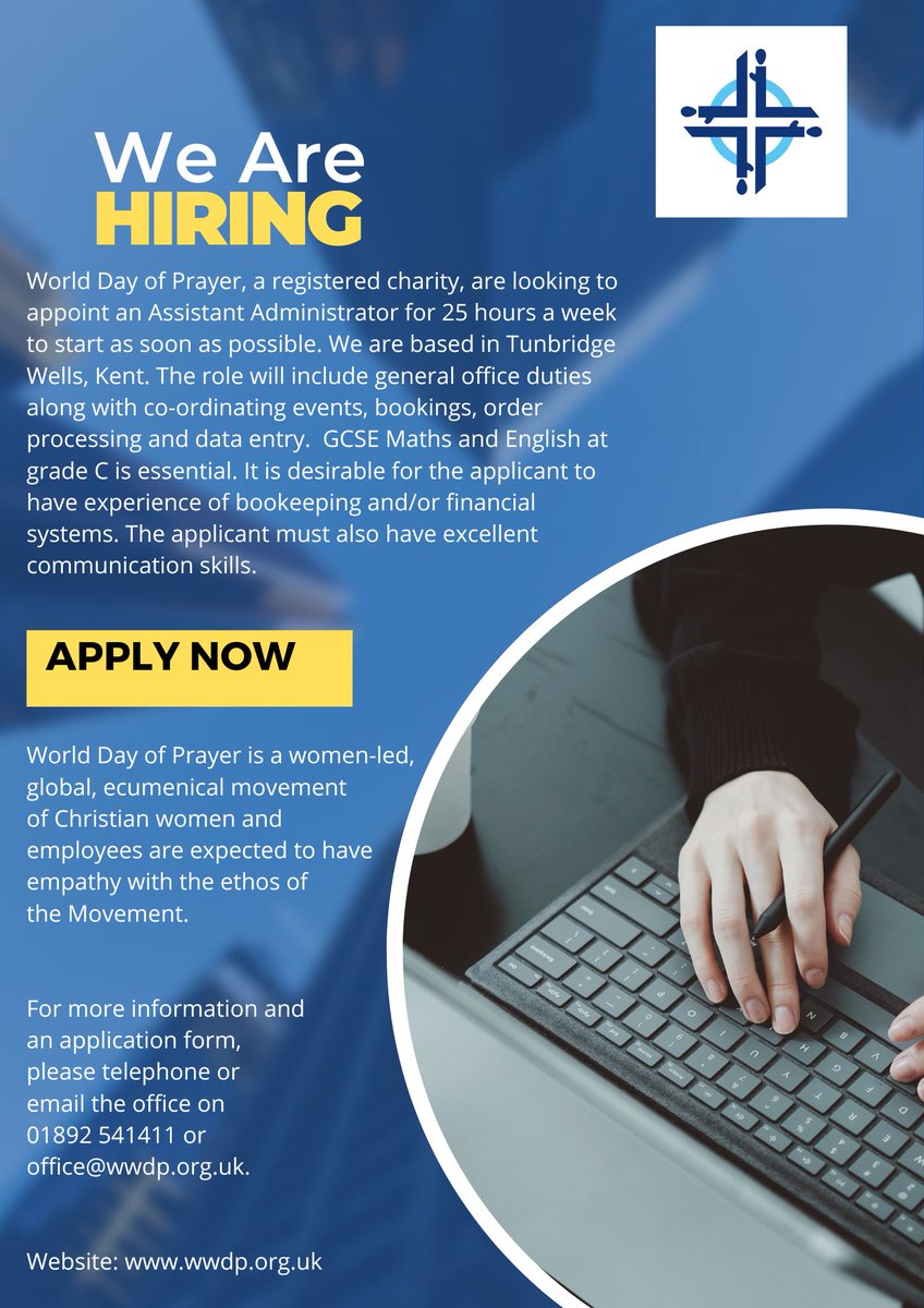 Interested in working for us at our friendly office in Tunbridge Wells… we have a vacancy for an Assistant Administrator: email/contact us via our website for an application form