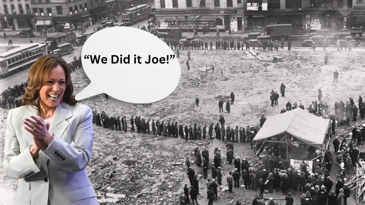 TinFoilHatDan's tweet image. “We did it Joe!” - #Kamunism #breadline #Kamala4President2024 #wediditjoe