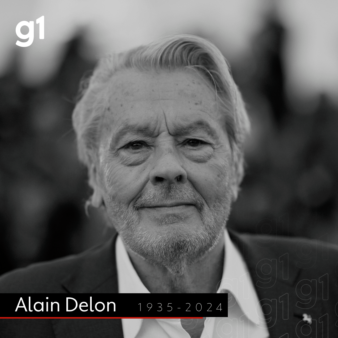 g1's tweet photo. Alain Delon, lenda do cinema francês, morre aos 88 anos https://t.co/XPuv4YUEQ1 #g1 https://t.co/fy3LABJc8F