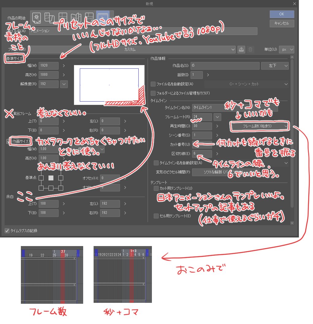 Ralto__'s tweet photo. ブルスカで投げてたクリスタのなんちゃってアニメーション機能説明（超個人的）

１．新規作成の時の用語
２．画面内の用語とアイコンの機能(タイムライン・アニメーションセルのウィンドウを開いてます)
���．設定推奨のショートカット
４．描き進めた時の連番の整理の仕方、オニオンスキン設定(例) https://t.co/kJnaBb1cZZ
